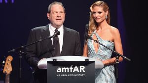 Zusammen mit Filmmogul Harvey Weinstein versteigerte Heidi Klum auf der Amfar-Gala in Cannes moderne Kunst. Foto: Getty Images Europe