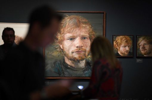 In der Ausstellung sind unter anderem Porträts von Ed Sheeran zu sehen. Foto: AFP