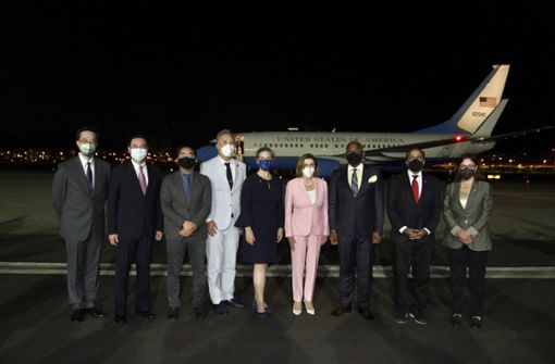Nancy Pelosi bei ihrer Ankunft in Taiwan. Foto: dpa/Uncredited