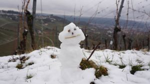Für einen kleinen Schneemann hat es gereicht – Schnee auf dem Rotenberg. Foto: Andreas Rosar Fotoagentur-Stuttg