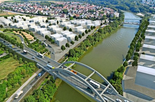 Eine Remsecker Bürgerinitiative spricht  von einer geplanten „Monsterbrücke“ über den Neckar  – und hat Pläne dafür im Netz veröffentlicht. Foto: Wir für morgen! e.V.