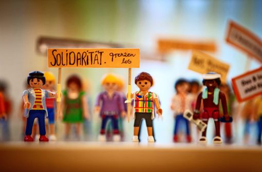 Die Playmobilfiguren sollen auch jüngere Menschen ansprechen. Foto: Gottfried Stoppel