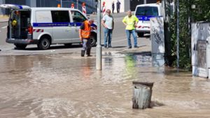 Große Trockenheit? In der Wolframstraße sorgte ein Rohrbruch für eine Wasserflut. Foto: 7aktuell.de/Andreas Werner