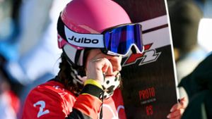 Tränen der Trauer und Enttäuschung: Für die deutsche Snowboard-Hoffnung Ramona Hofmeister kam das Olympia-Aus im Viertelfinale. Foto: dpa/Angelika Warmuth