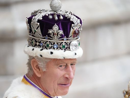 König Charles bei seiner Krönung am 6. Mai 2023 in der Westminster Abbey. Foto: Dan Charity/The Sun/PA Photos