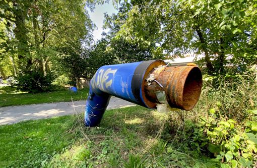 Im Rosensteinpark sind noch letzte Reste des einst weit verzweigten Netzes der Rohre des S-21-Grundwassermanagements zu sehen. Foto: Milankovic