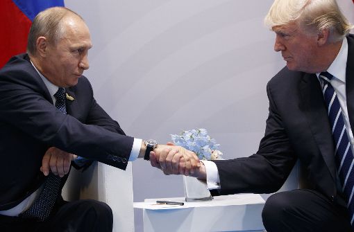 Wladimir Putin (links) und Donald Trump in Hamburg Foto: AP