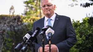 Australiens Premierminister Scott Morrison bei einem Auftritt vor der Presse am Freitag. Foto: Getty Images AsiaPac