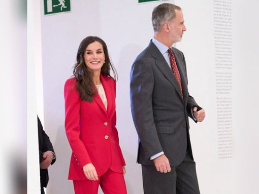 Letizia von Spanien eröffnet an der Seite von König Felipe die Picasso-Ausstellung in Madrid. Foto: IMAGO/PPE