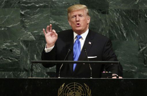 Donald Trump bei seiner Rede vor den Vereinten Nationen. Foto: AP