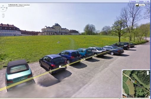 So sieht Schloss Solitude in Google Street View aus Foto: StN