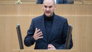 Finanzminister Danyal Bayaz (Grüne) verteidigte am Mittwoch im Landtag den geplanten Teilverkauf. Foto: dpa/Marijan Murat