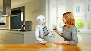 Die Neuauflage des Roboters Pepper, den Digitalstrom vorstellen will, kann nicht nur Tee servieren, sondern auch ein intelligentes Haus steuern. Foto: Digitalstrom