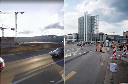 Die Aussicht von der Heilbronner Straße hat sich in den letzten zehn Jahren stark verändert. Foto: Google Street View/Lichtgut