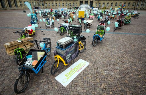 Zeigt her eure Räder, wie hier vor einiger Zeit beim E-Lastenrad-Treffen im Ehrenhof des Neuen Schloss. Foto: dpa