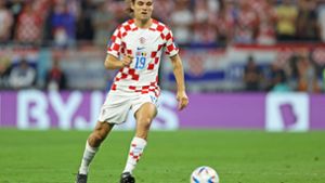Spielt mit der kroatischen Nationalelf um den Einzug ins WM-Halbfinale: VfB-Profi Borna Sosa. Foto: Imago/