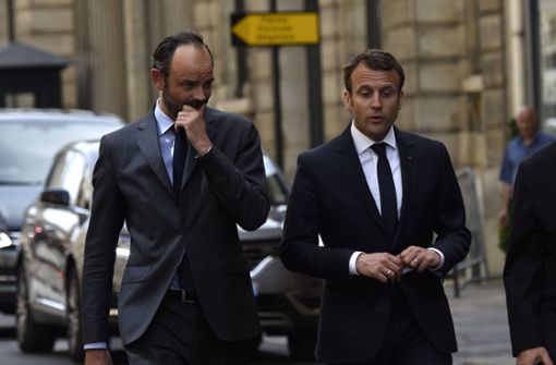 Frankreichs Premierminister Édouard Philippe (links) und Präsident Emmanuel Macron. Foto: imago/E-PRESS PHOTO.com/E-PRESS PHOTO.COM