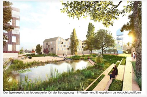 Eine Visualisierung dessen, was im Zentrum der Hangweide am neu wieder gewonnenen Egelsee entstehen könnte Foto: Gemeinde Kernen