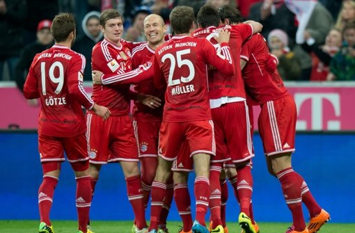 Die Bayern sind einfach nichg aufzuhalten. Auch Leverkusen musste die drei Punkte in München lassen. Foto: dpa