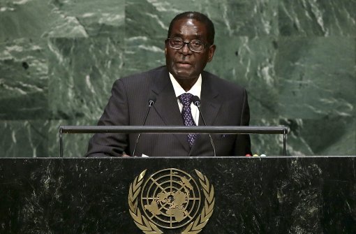 Robert Mugabe im Oktober 2015 bei einer Rede vor den Vereinten Nationen. Foto: epa