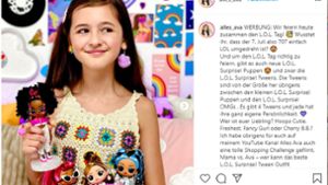 Die zehnjährige Ava wirbt auf ihrem Instagram-Kanal „alles_ava“  für Puppen. Foto: Instagram/Adobe Stock/Fredy Sujono, leo_d