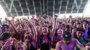 Fans feiern auf dem Coachella-Festival in Kalifornien. Foto: AFP