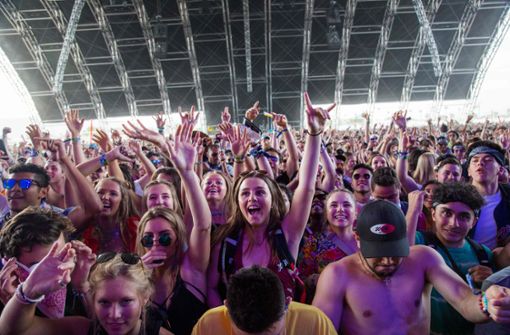 Fans feiern auf dem Coachella-Festival in Kalifornien. Foto: AFP