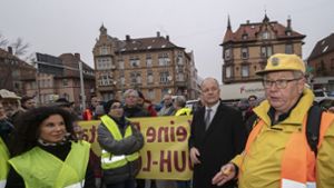 Der OB Werner Spec bei den Diesel-Protesten – Verhandlungen mit der DUH wären sinnvoll. Foto: factum/Weise