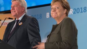 Volker Bouffier kämpft um seine Wiederwahl als Ministerpräsident – aber sein Erfolg oder Misserfolg wird auch die politische Zunkunft Angela Merkels stark beeinflussen. Foto: dpa