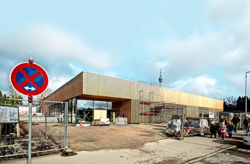 Im Sommer soll die Ballspielhalle in Stuttgart-Degerloch fertig sein. Foto: Lichtgut//Leif Piechowski