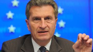 Günther Oettinger warnt vor einer Wagenburgmentalität Europas. Foto: AFP