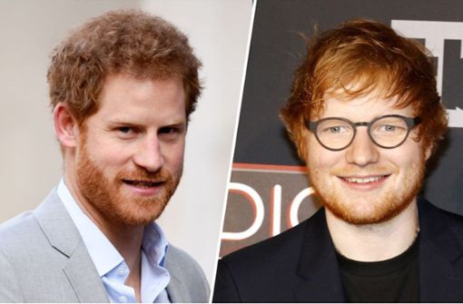Prinz Harry (l.) und der Sänger Ed Sheeran (r.) haben sich am Donnerstag getroffen. Ob die beiden womöglich gemeinsam an einem Projekt arbeiten? Foto: glomex