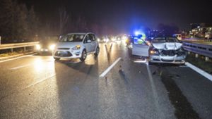 Sechs Fahrzeuge waren in einen Auffahrunfall auf der B29 verwickelt. Foto: 7aktuell.de/Simon Adomat