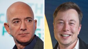 Amazon-Gründer Bezos und Tesla-Chef Musk – erbitterte Rivalität Foto: dpa/P. Martinez Monsivais
