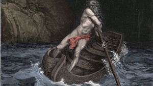 Rafting auf dem Acheron mit dem höllischen Fährmann  Charon. Illustration von Gustave Doré Foto: imago/Leemage/imago stock&people