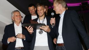 Torjäger: Der VfB will Stürmer Simon Terodde (Mitte) halten. Foto: Pressefoto Baumann