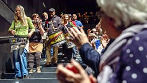 Der Protest gegen das Bahnprojekt Stuttgart 21 will auch künftig laut sein. Die Gegner feierte im Theaterhaus Jubiläum. Foto: Lichtgut/Julian Rettig