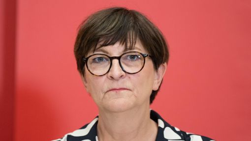 Mit einer klaren Haltung zum Thema Mindestlohn: SPD-Chefin Saskia Esken. Foto: Sebastian Kahnert/dpa/Sebastian Kahnert