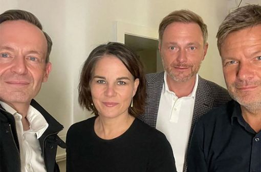 Volker Wissing, Annalena Baerbock, Chistian Lindner und Robert Habeck. Foto: AFP/Instagram/Volker Wissing