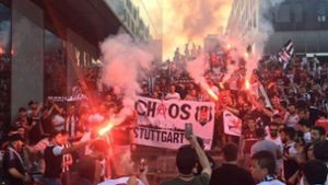 Besiktas-Fans haben in Stuttgart die Meisterschaft ihres Clubs gefeiert. Foto: twitter.com/hilalmsrloglu