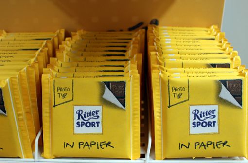 Ritter Sport in Papier gab es schon – gibt es bald vielleicht Ritter Sport in Amicelli-Geschmacksrichtung? Foto: Caroline Holowiecki/Caroline Holowiecki