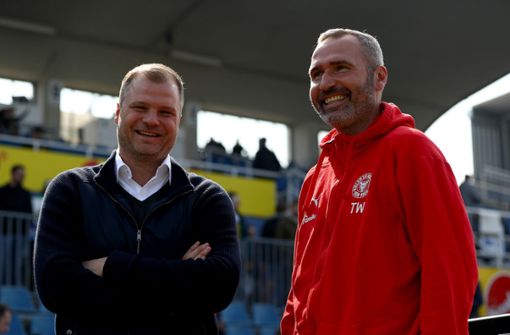 Noch ein Duo in Kiel: Holstein-Manager Fabian Wohlgemuth (li.), Trainer Tim Walter. Foto: Getty