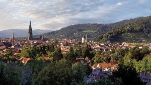 Blick auf die selbst ernannte Umwelthauptstadt Freiburg Foto: Siedlungswerk