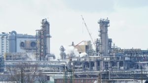 Industrieanlagen stehen auf dem Werksgelände des Chemiekonzerns BASF: Der Umsatz der Branche dürfte 2024 fallen. Foto: Uwe Anspach/dpa