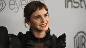 Schauspielerin Emma Watson erschien in einem tiefschwarzen Abendkleid zu den Golden Globes – um gegen sexuelle Gewalt in der Filmbranche und im Alltag zu protestieren Foto: Invision
