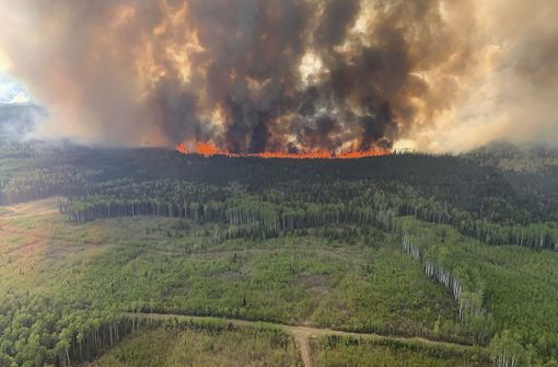 Das Bald Mountain Wildfire brennt im Waldgebiet Grande Prairie. Foto:  