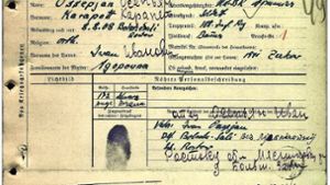 Die Personalkarte von Karapett Ossepjan: der „Sterbefall“ vom 15.9.1944 Foto:  
