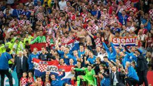 Kroatien jubelt: Das Team steht erstmals bei einer WM im Finale. Foto: dpa