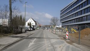 Mehr hässlich als hübsch: Die Leonberger Poststraße neben dem Bosch-Neubau. Foto: Simon Granville/Simon Granville
