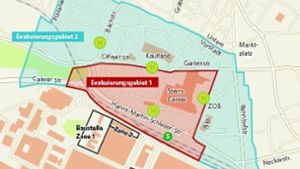 Die Stadt hat im Fall eines Bombenfunds zu evakuierende Wohngebiete in zwei Zonen aufgeteilt. Foto: Grafik Zapletal